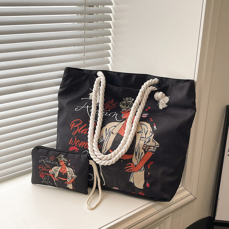 Sac fourre-tout de plage à imprimé graphique pour femme 3