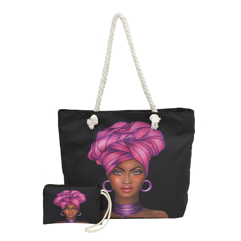 Sac fourre-tout de plage à imprimé graphique pour femme 9