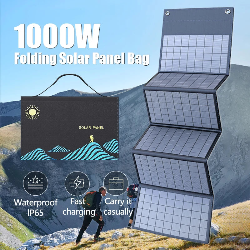 Sac pliable pour panneau solaire portable avec sorties USB et DC pour usage extérieur 0