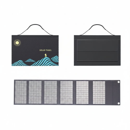 Sac pliable pour panneau solaire portable avec sorties USB et DC pour usage extérieur 7