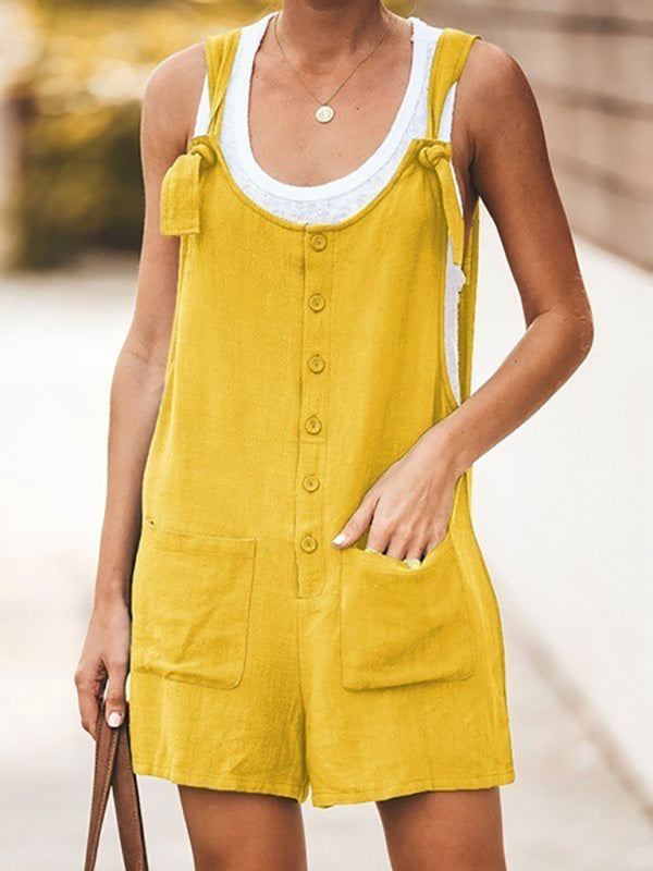 Salopette Femme Coton Lin Style Bohème Bretelles Ajustables 6