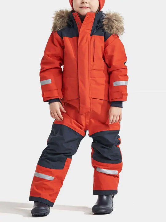 Salopette de ski pour enfants avec capuche et coupe-vent 2
