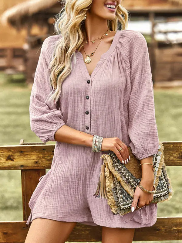 Salopette en Coton et Lin pour Femmes, Style Décontracté 10
