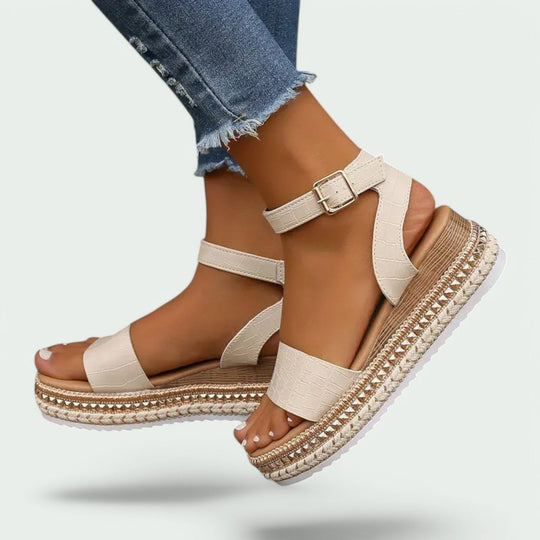 Sandales Femme à Plateforme Simili Cuir Confortables 1
