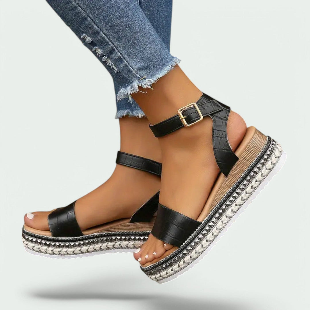 Sandales Femme à Plateforme Simili Cuir Confortables 2