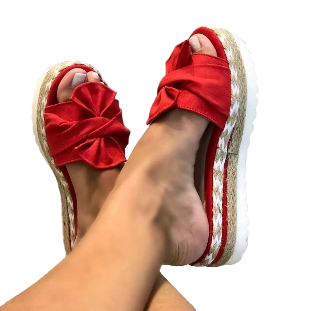 Sandales Femme à Plateforme avec Nœud Décoratif 0