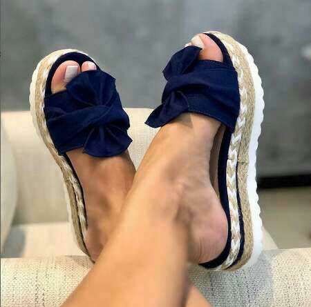 Sandales Femme à Plateforme avec Nœud Décoratif 9