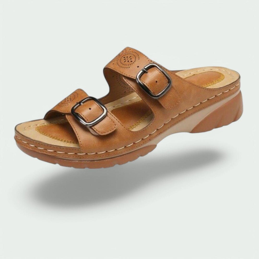 Sandales Femme à Talon Large en Simili Cuir 1