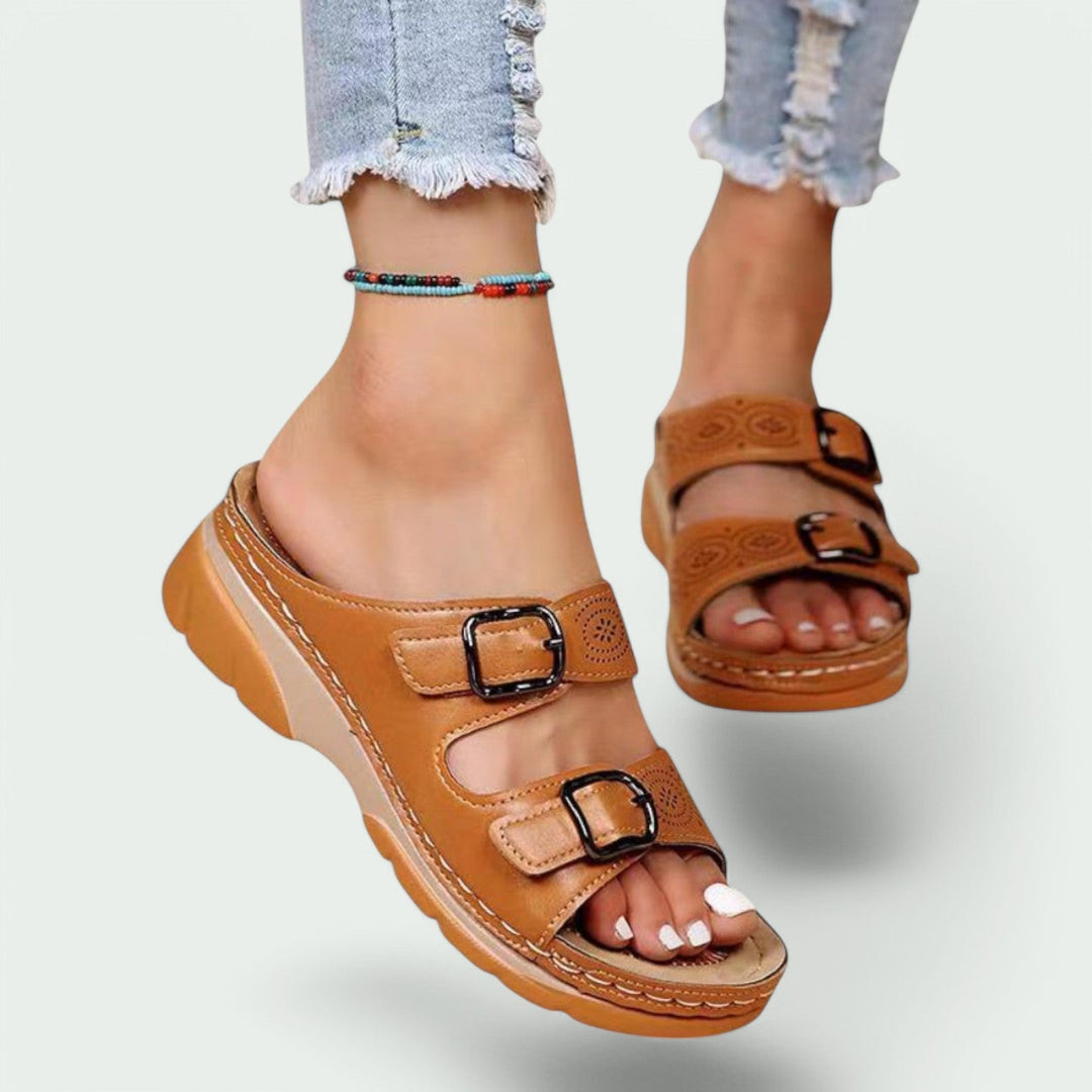 Sandales Femme à Talon Large en Simili Cuir 3