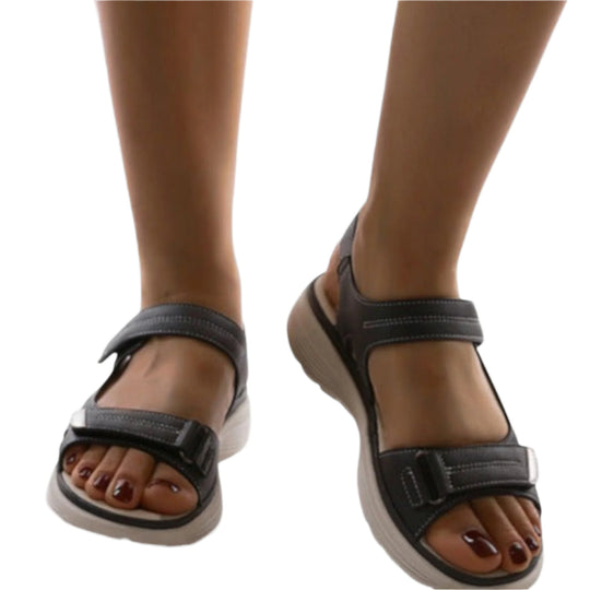Sandales Femmes Modernes en Textile Doux avec Semelle Amortissante 0