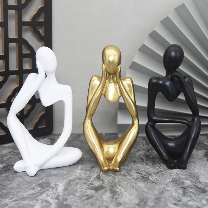 Sculpture Abstraite de Penseur en Résine pour Décoration 1