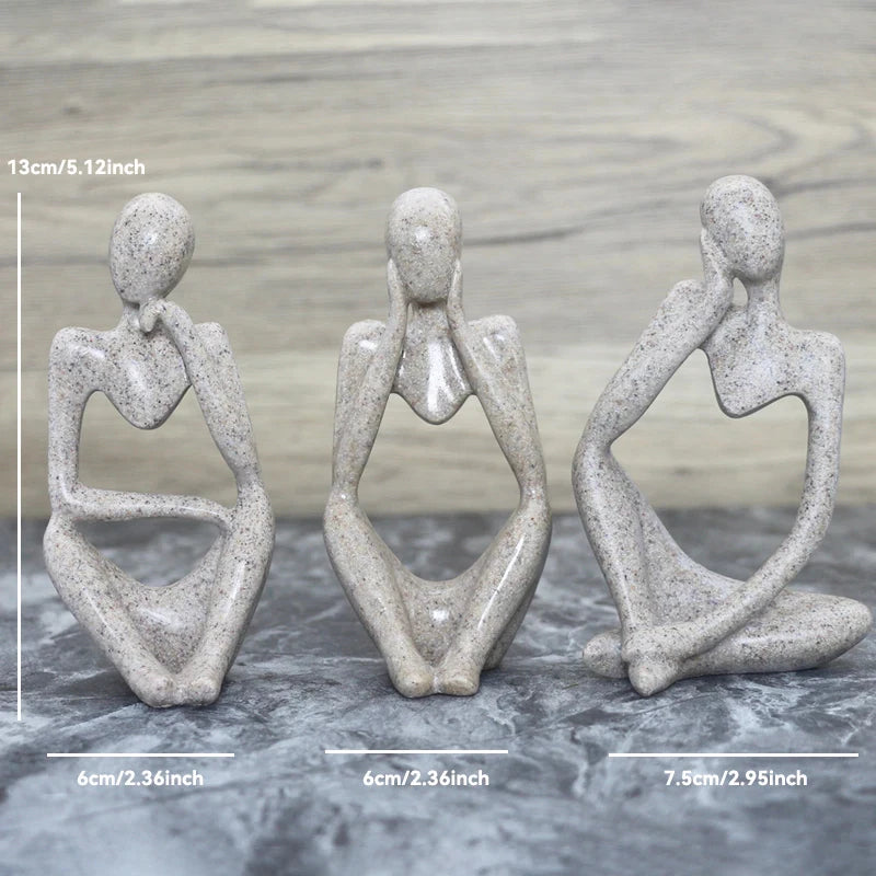 Sculpture Abstraite de Penseur en Résine pour Décoration 11