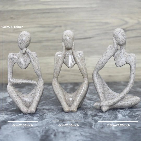 Sculpture Abstraite de Penseur en Résine pour Décoration 11