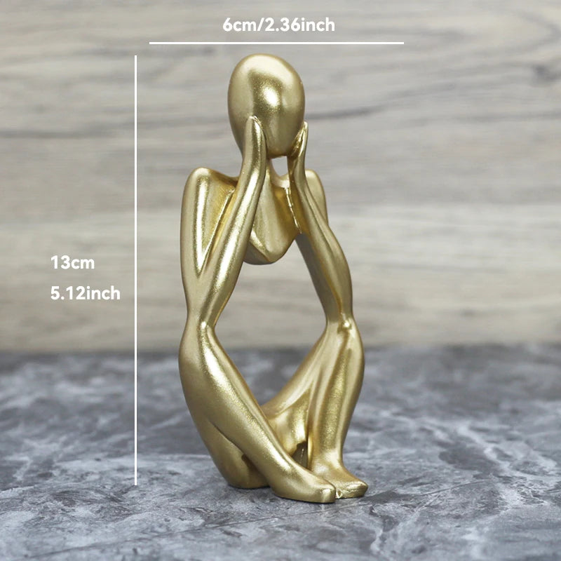 Sculpture Abstraite de Penseur en Résine pour Décoration 13