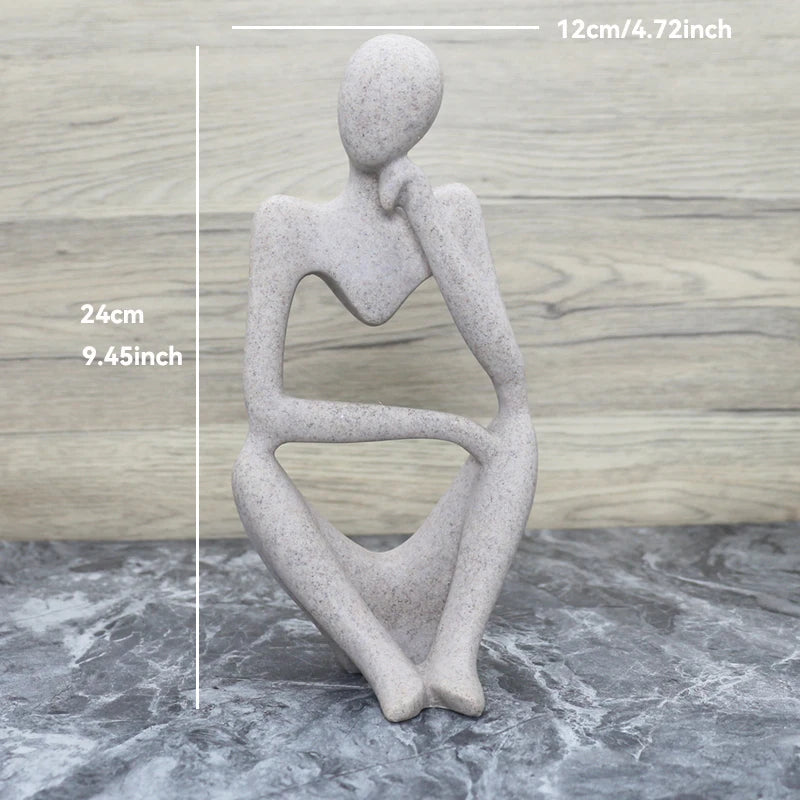 Sculpture Abstraite de Penseur en Résine pour Décoration 18