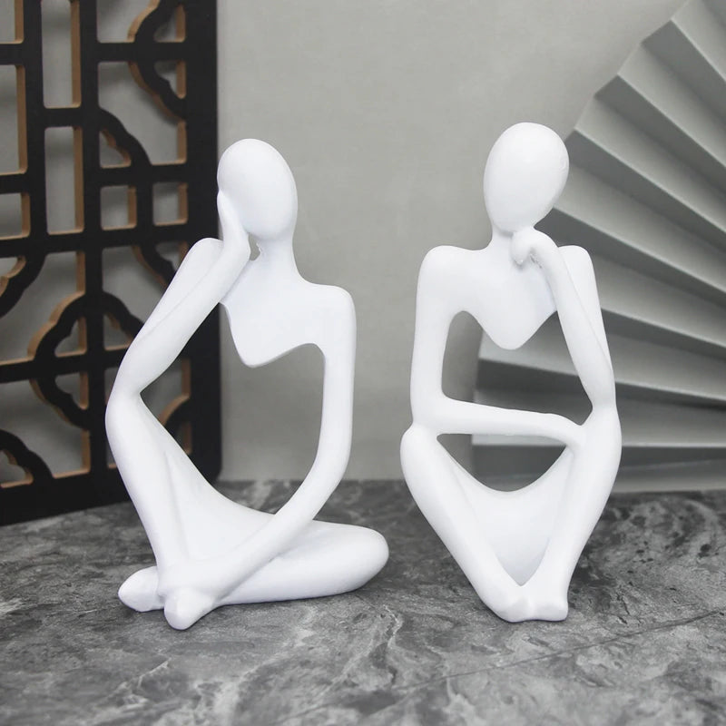 Sculpture Abstraite de Penseur en Résine pour Décoration 2
