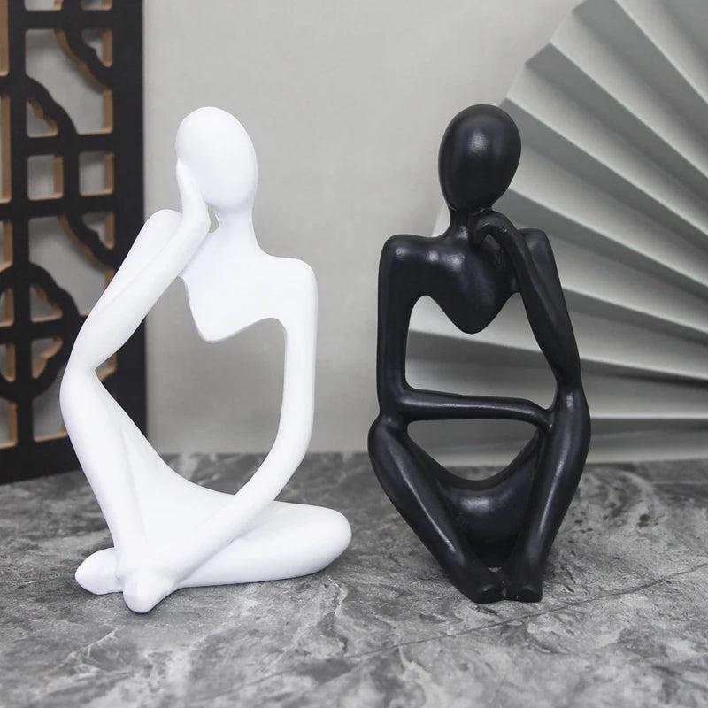 Sculpture Abstraite de Penseur en Résine pour Décoration 3
