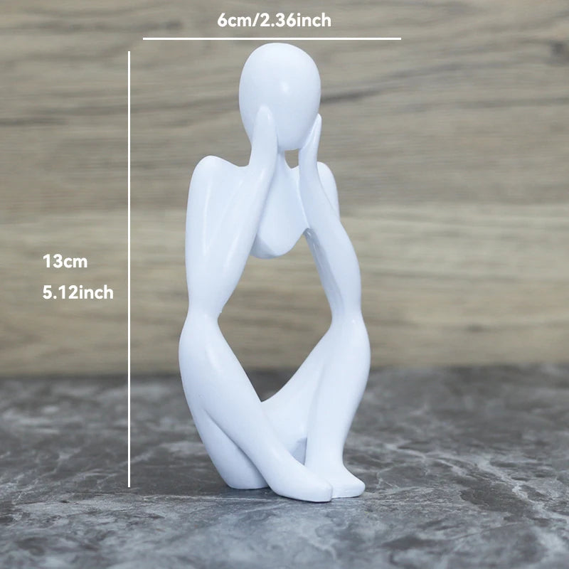 Sculpture Abstraite de Penseur en Résine pour Décoration 30