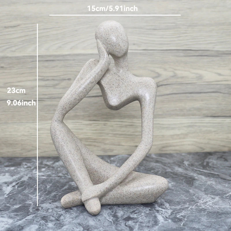 Sculpture Abstraite de Penseur en Résine pour Décoration 31
