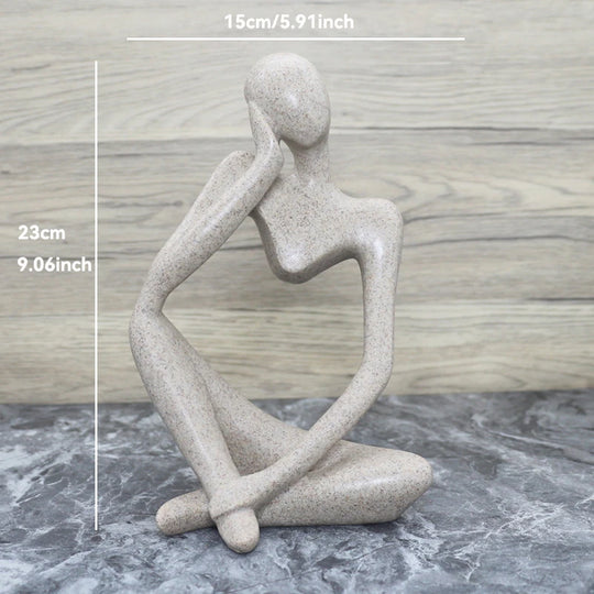 Sculpture Abstraite de Penseur en Résine pour Décoration 31