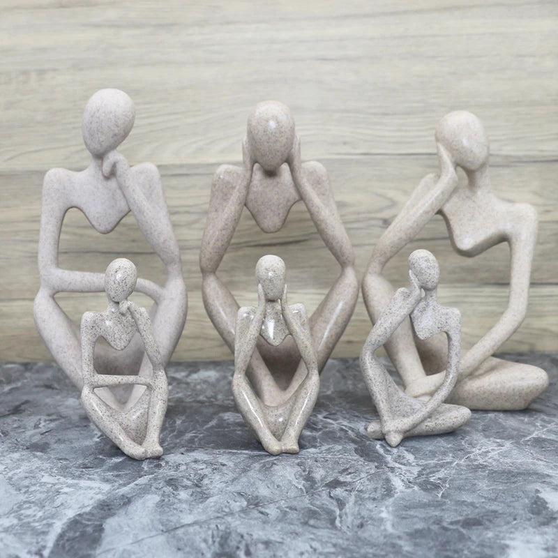 Sculpture Abstraite de Penseur en Résine pour Décoration 5