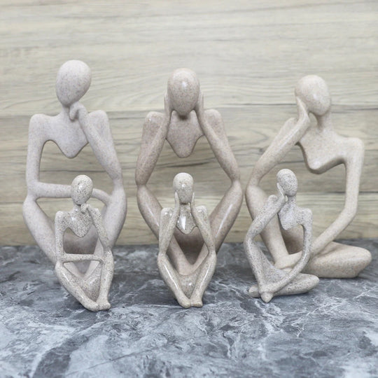 Sculpture Abstraite de Penseur en Résine pour Décoration 5