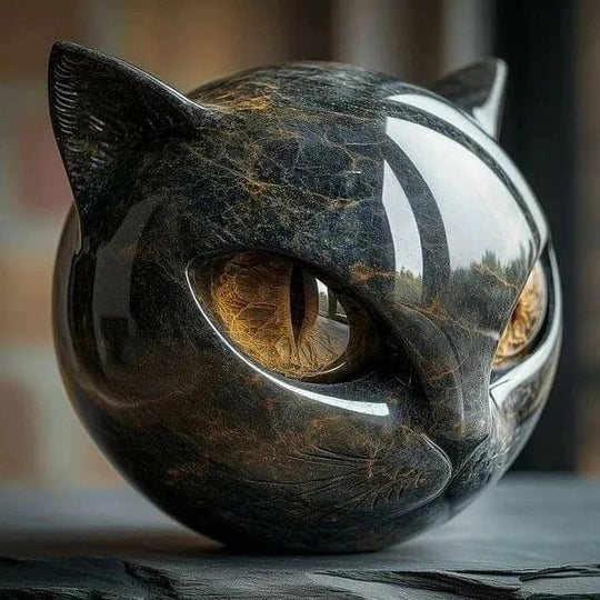 Sculpture Tête de Chat Moderne pour Décoration Intérieure 1