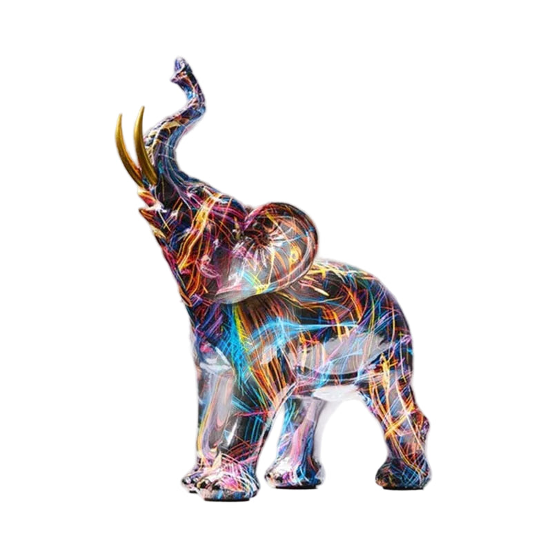 Sculpture d'Éléphant Colorée Décorative 0