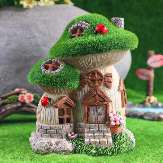 Sculpture de Maison Champignon Décorative pour Jardin 1