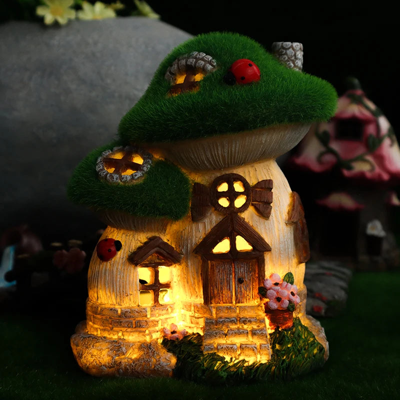 Sculpture de Maison Champignon Décorative pour Jardin 2