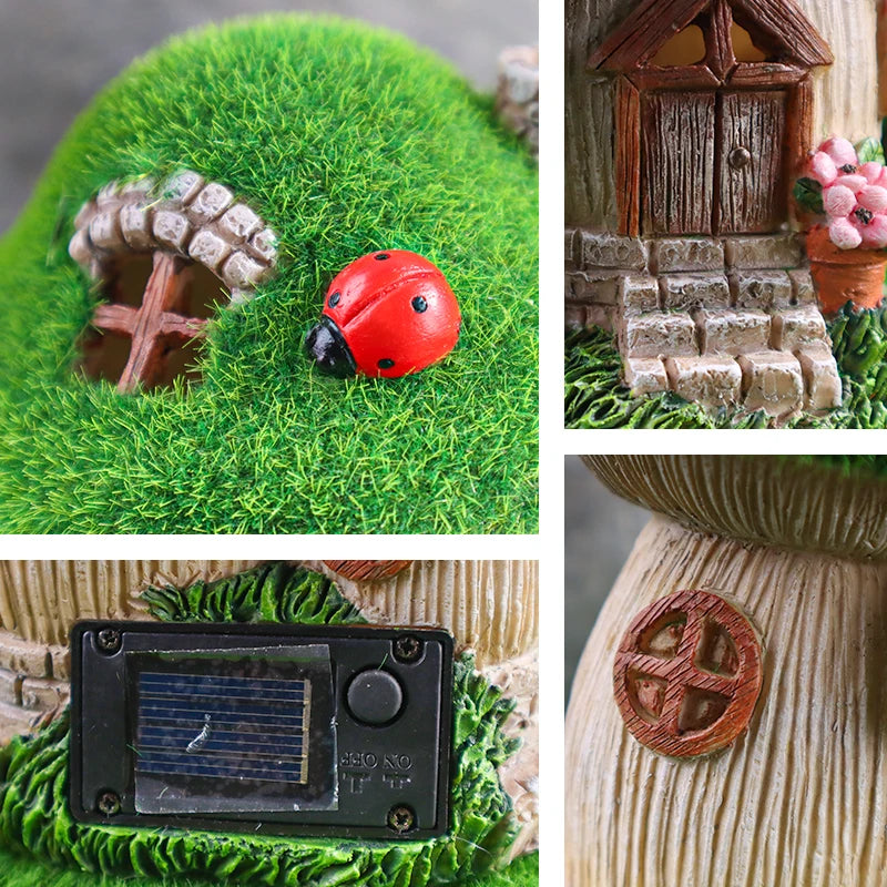 Sculpture de Maison Champignon Décorative pour Jardin 4