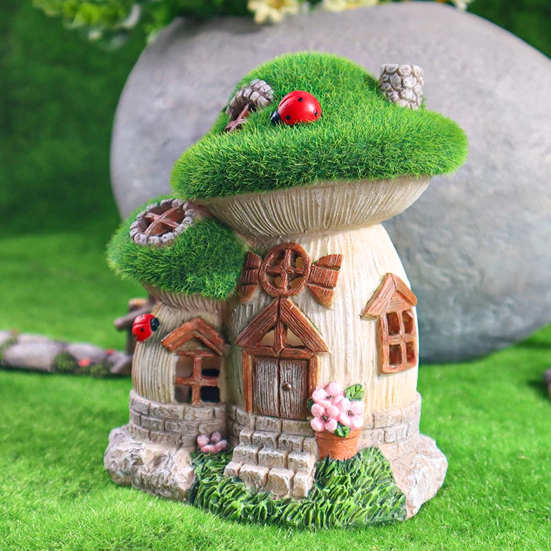 Sculpture de Maison Champignon Décorative pour Jardin 5