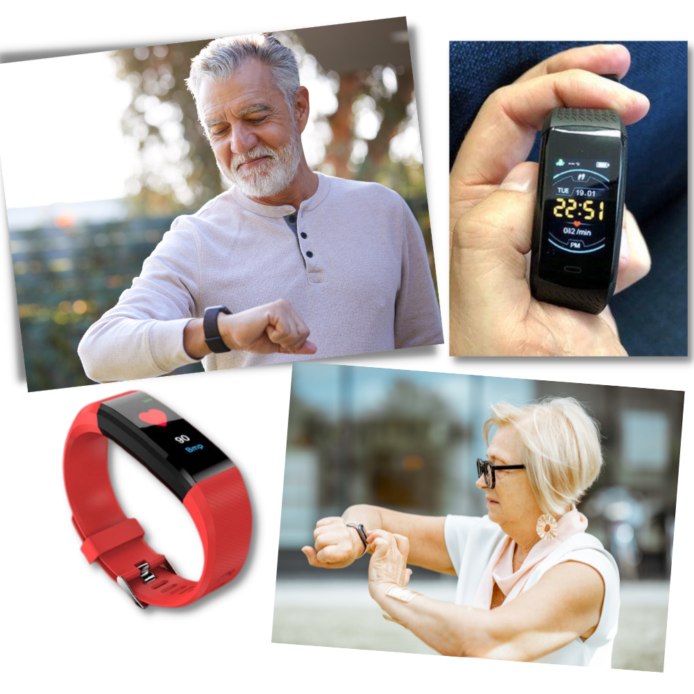 Montre connectée pour seniors avec suivi de la santé et fonctions de fitness