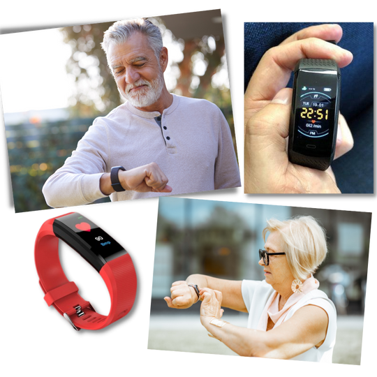 Montre connectée pour seniors avec suivi de la santé et fonctions de fitness