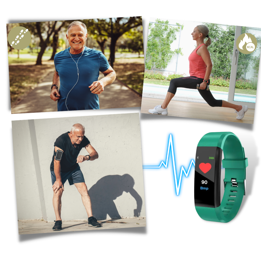 Montre connectée pour seniors avec suivi de la santé et fonctions de fitness