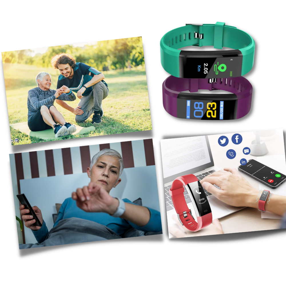 Montre connectée pour seniors avec suivi de la santé et fonctions de fitness