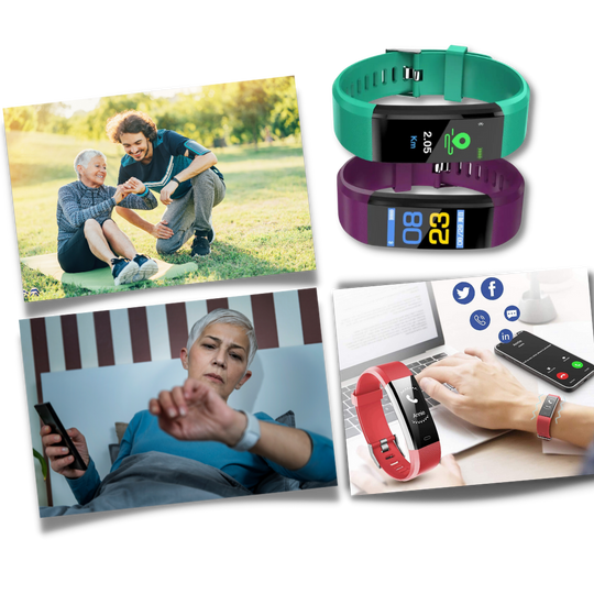Montre connectée pour seniors avec suivi de la santé et fonctions de fitness