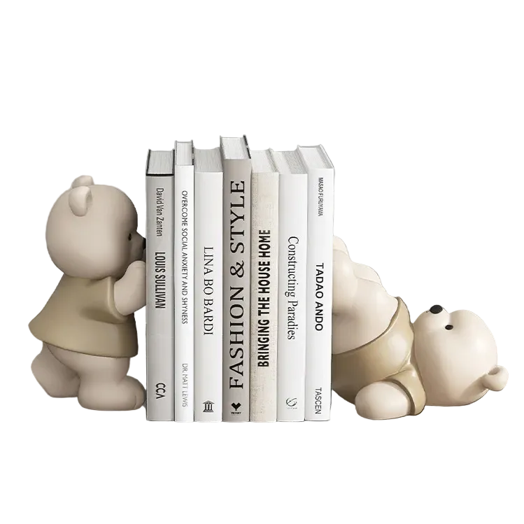 Serre Livre Ours Milo Décoratif Pour Bibliothèque et Salon 0