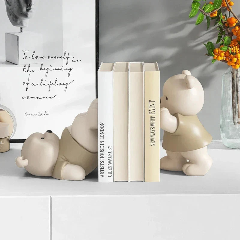 Serre Livre Ours Milo Décoratif Pour Bibliothèque et Salon 1