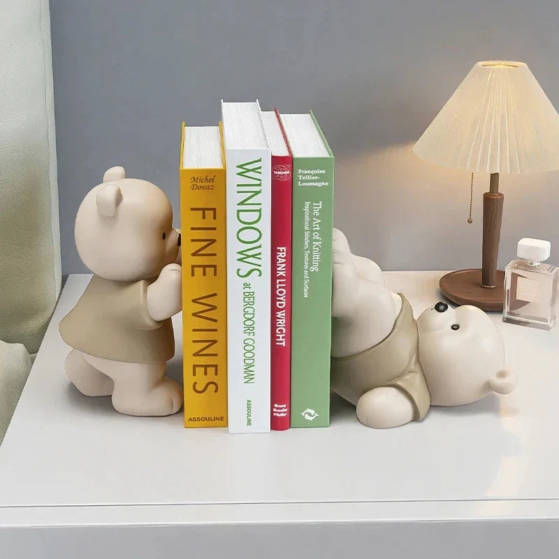 Serre Livre Ours Milo Décoratif Pour Bibliothèque et Salon 2