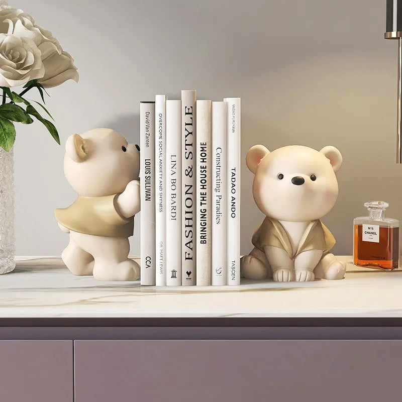 Serre Livre Ours Milo Décoratif Pour Bibliothèque et Salon 3