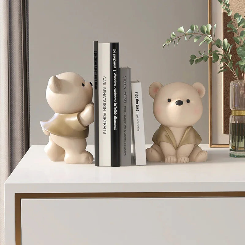 Serre Livre Ours Milo Décoratif Pour Bibliothèque et Salon 5