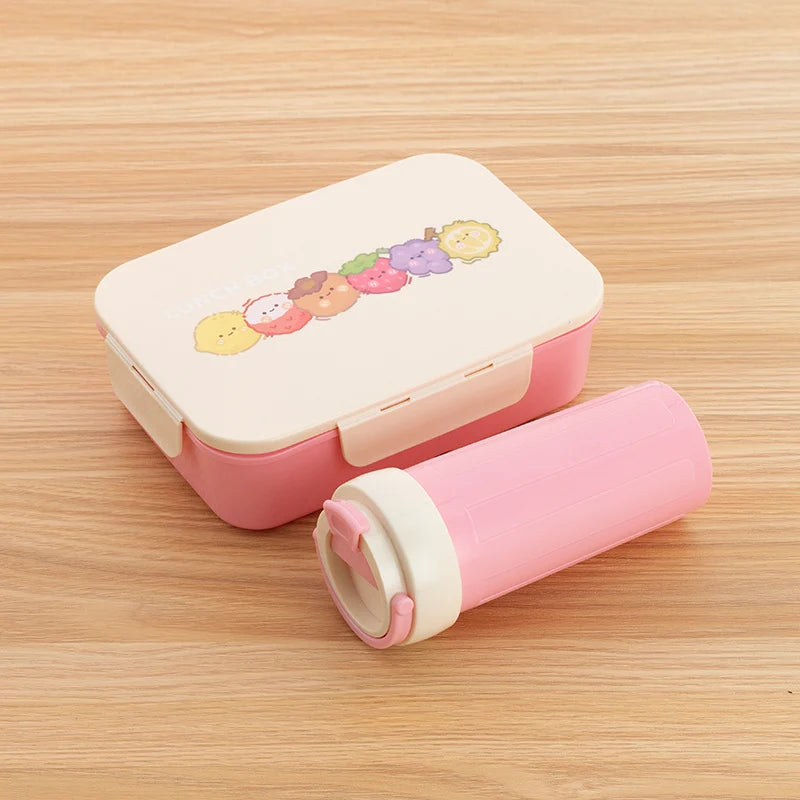Set de Boîte à Lunch Illustrée pour Enfants - Boîte à Gouter Pratique et Colorée 0