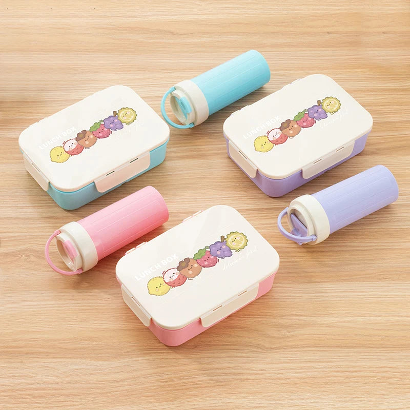 Set de Boîte à Lunch Illustrée pour Enfants - Boîte à Gouter Pratique et Colorée 1