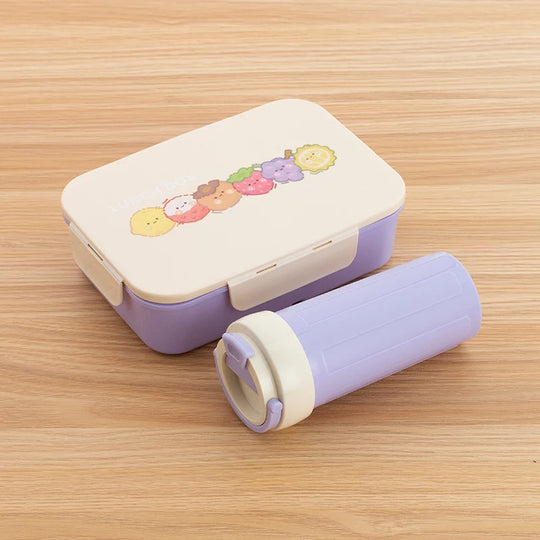 Set de Boîte à Lunch Illustrée pour Enfants - Boîte à Gouter Pratique et Colorée 9