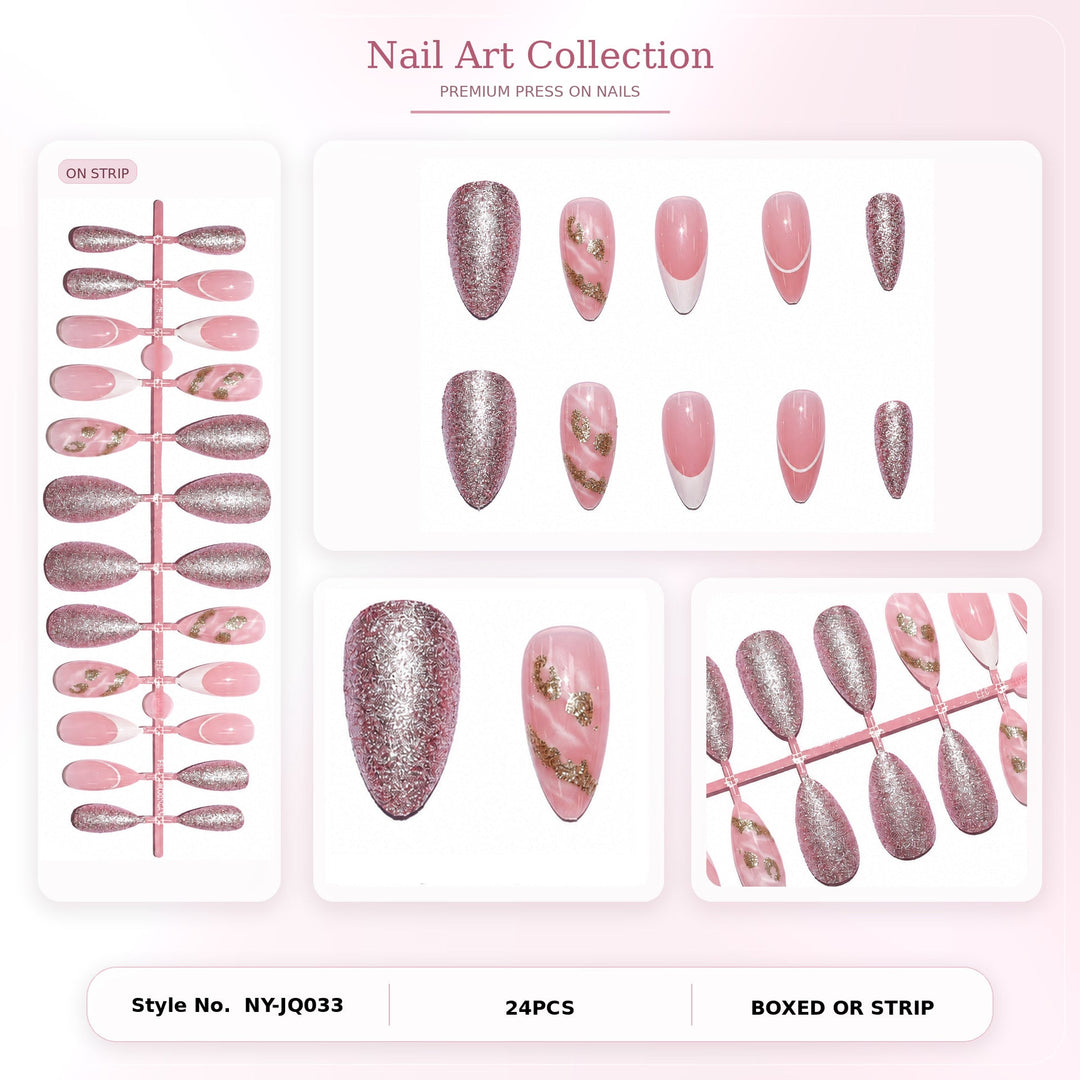 Set de Nail Art Femme avec Motifs Floraux et Paillettes 2