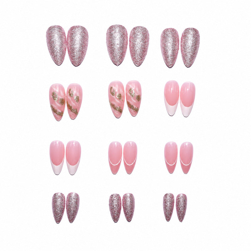 Set de Nail Art Femme avec Motifs Floraux et Paillettes 3