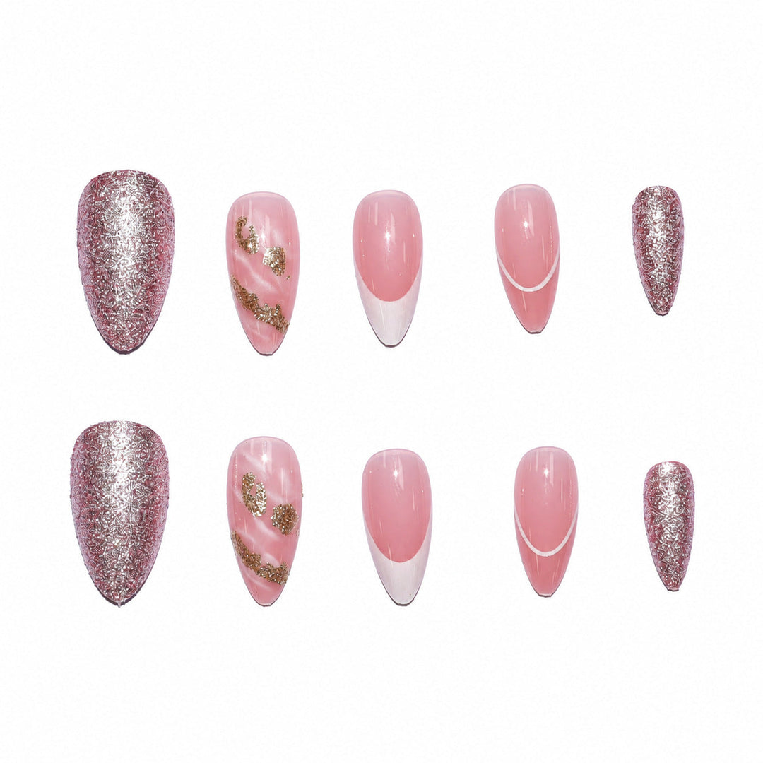 Set de Nail Art Femme avec Motifs Floraux et Paillettes 4