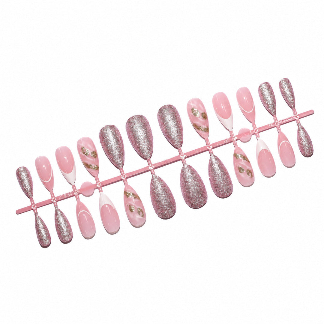 Set de Nail Art Femme avec Motifs Floraux et Paillettes 5