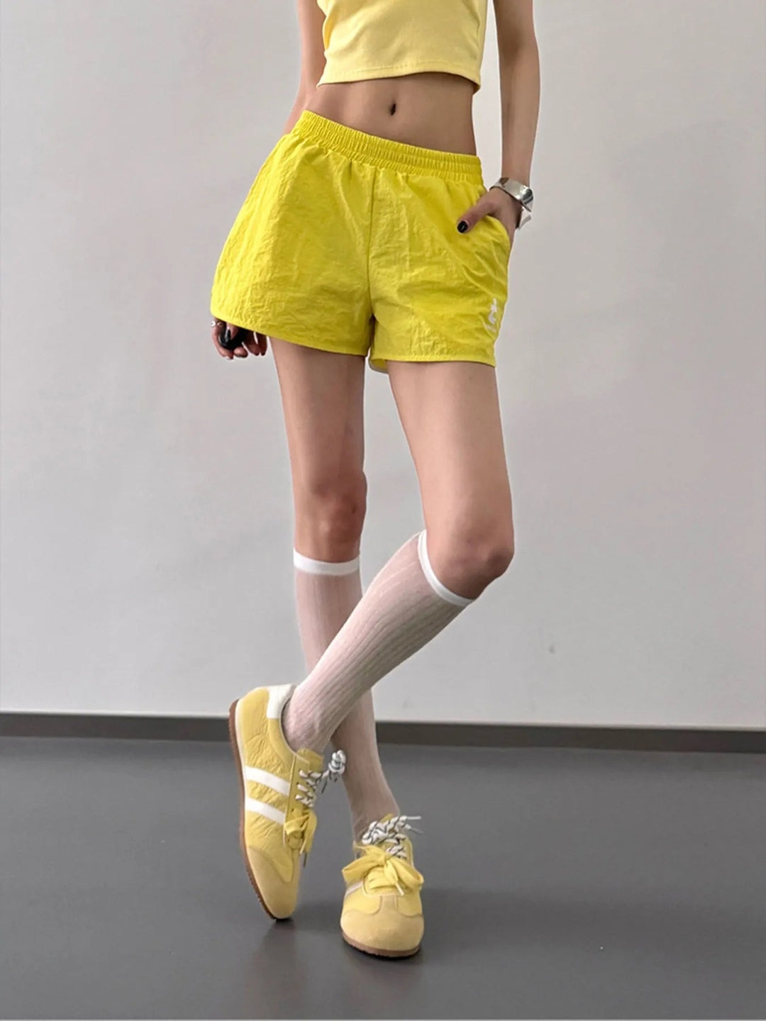 Short Femme Taille Élastique Lin et Coton 4